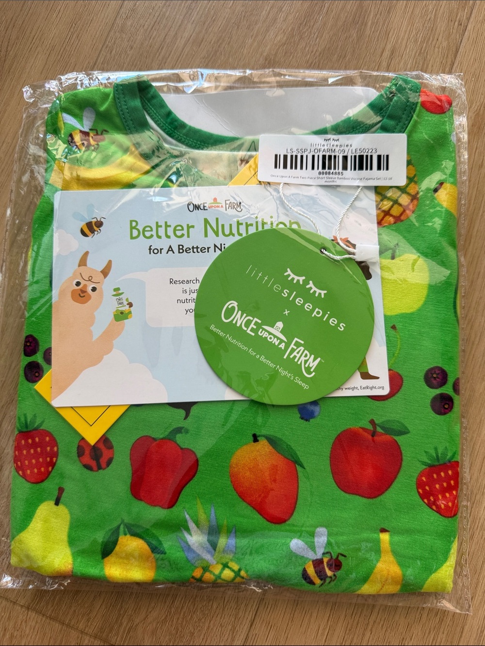 NWT Once Upon a Farm x Littlesleepies Two Piece Short Sleeve Pajama Set
